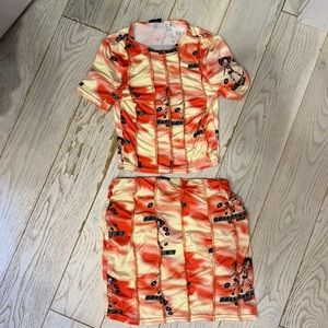 exposed seam skirt & top set